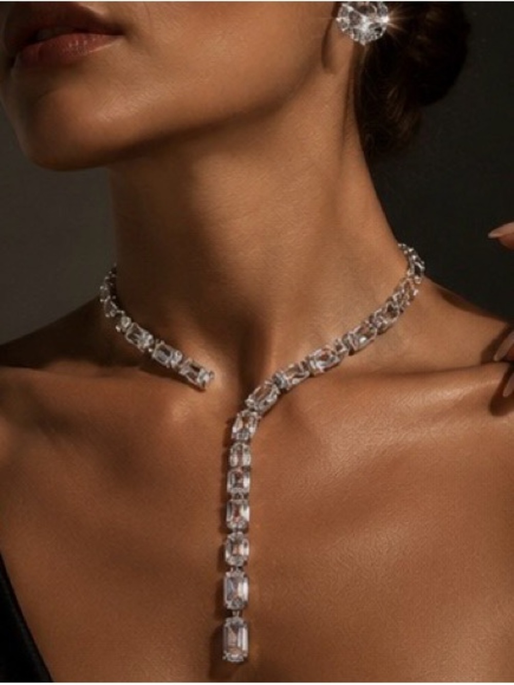 Haute Couture Crystal Waterfall Necklace